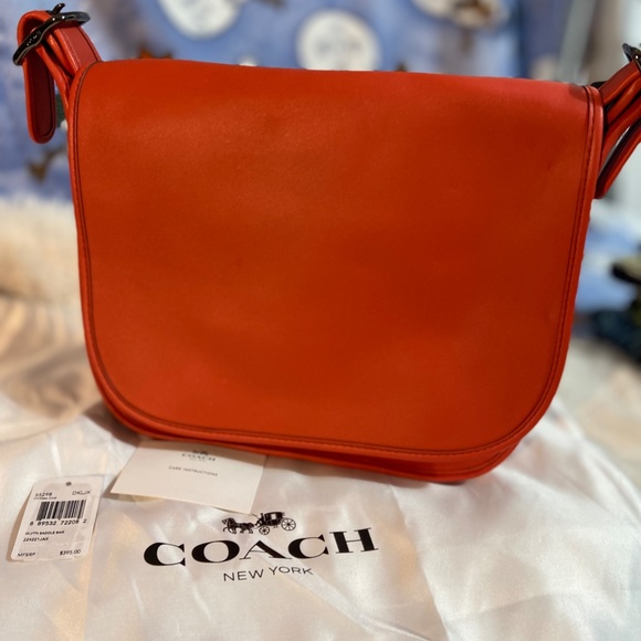 Coach Saddle Bag in Deep Coral Crossbody - Picture 8 of 11